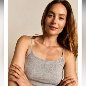 Perfect White Tee - Pointelle Grey Tank - M